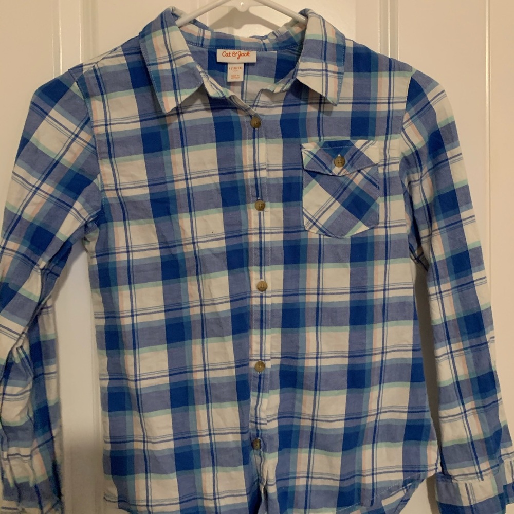Cat and Jack girls flannel plaid shirt